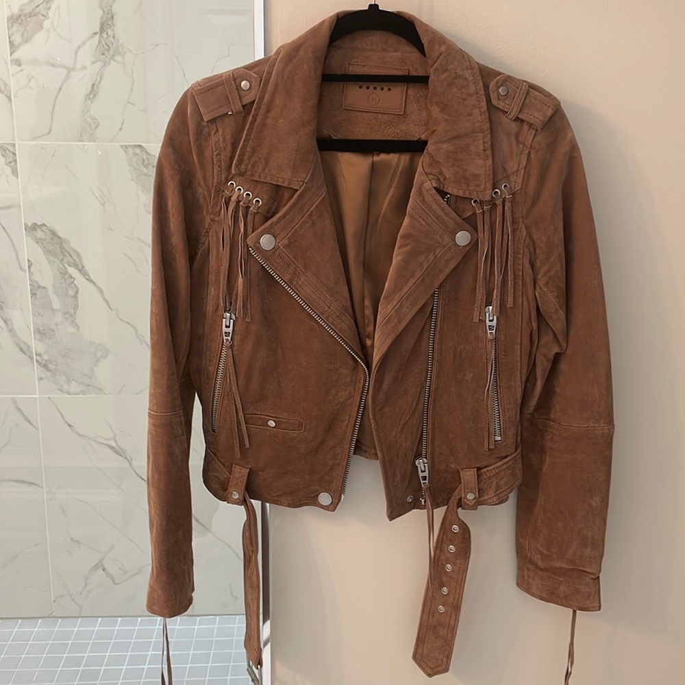 Blank NYC Tan Suede Leather Jacket